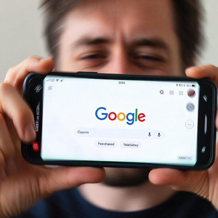 Tired Google crown on my sleepy phone screen