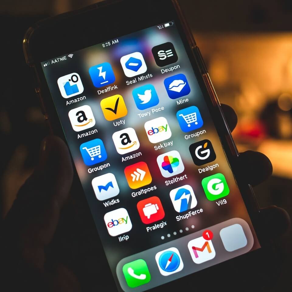 Smartphone screen packed with overlapping deal apps