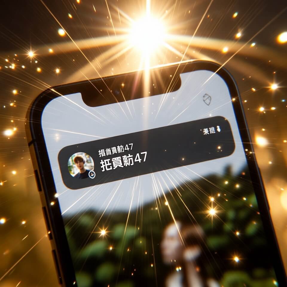 Phone screen with ₹47 refund notification and gold sparkles